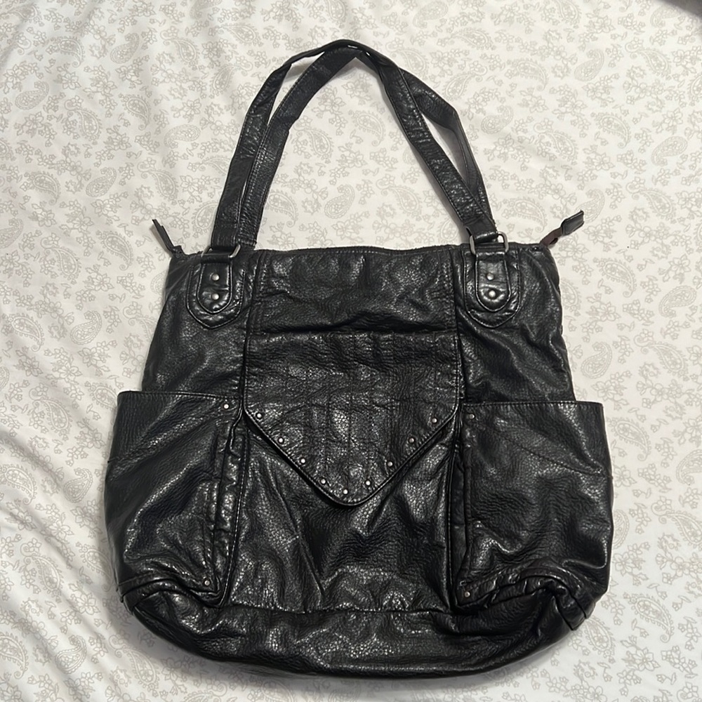 Converse Black Vegan Leather Shoulder Bag